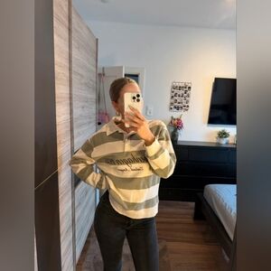 Striped Beige and White Rugby Shirt